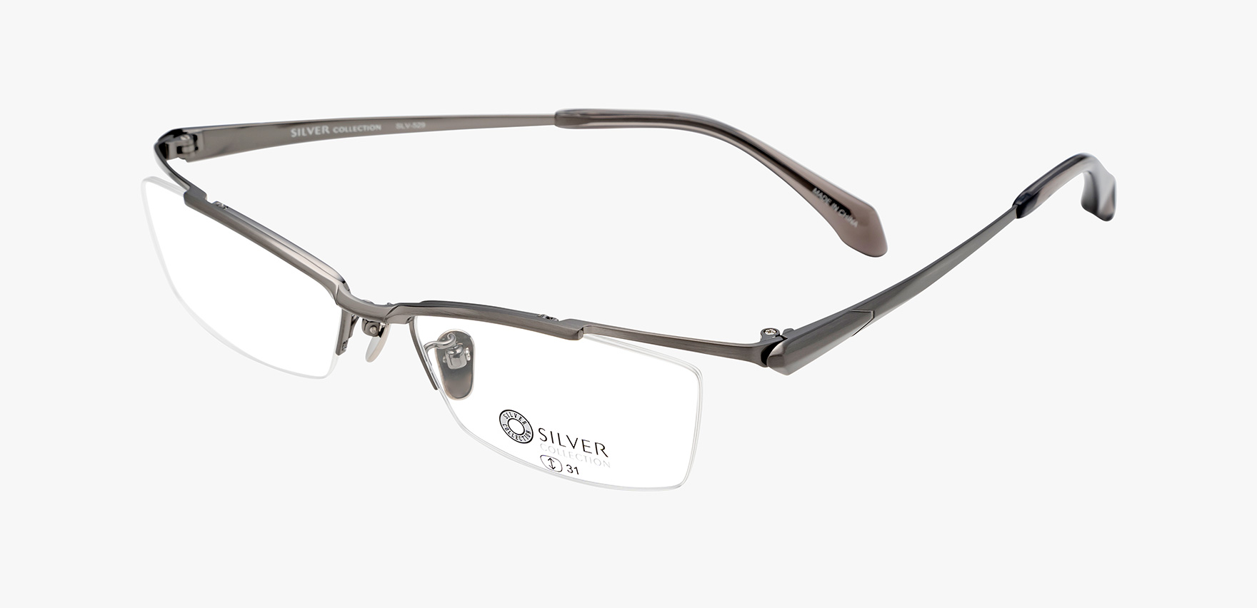 ｼﾙﾊﾞｰｺﾚｸｼｮﾝ SLV-529(55 ｼﾙﾊﾞｰｸﾞﾚｰ): メガネフレーム｜眼鏡市場【公式