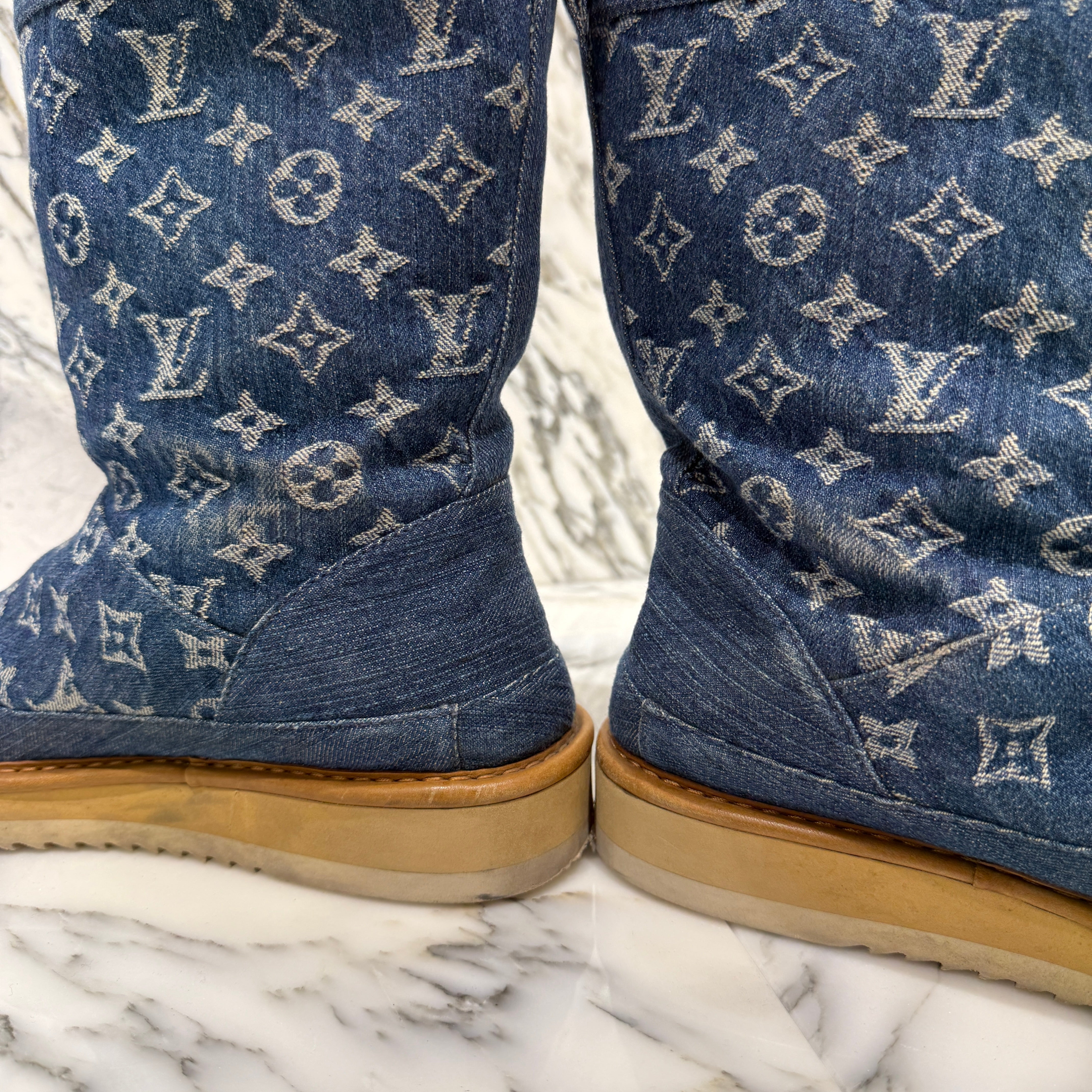 LOUIS VUITTON × NIGO 2020AW Cozy Line Monogram Denim Shearling