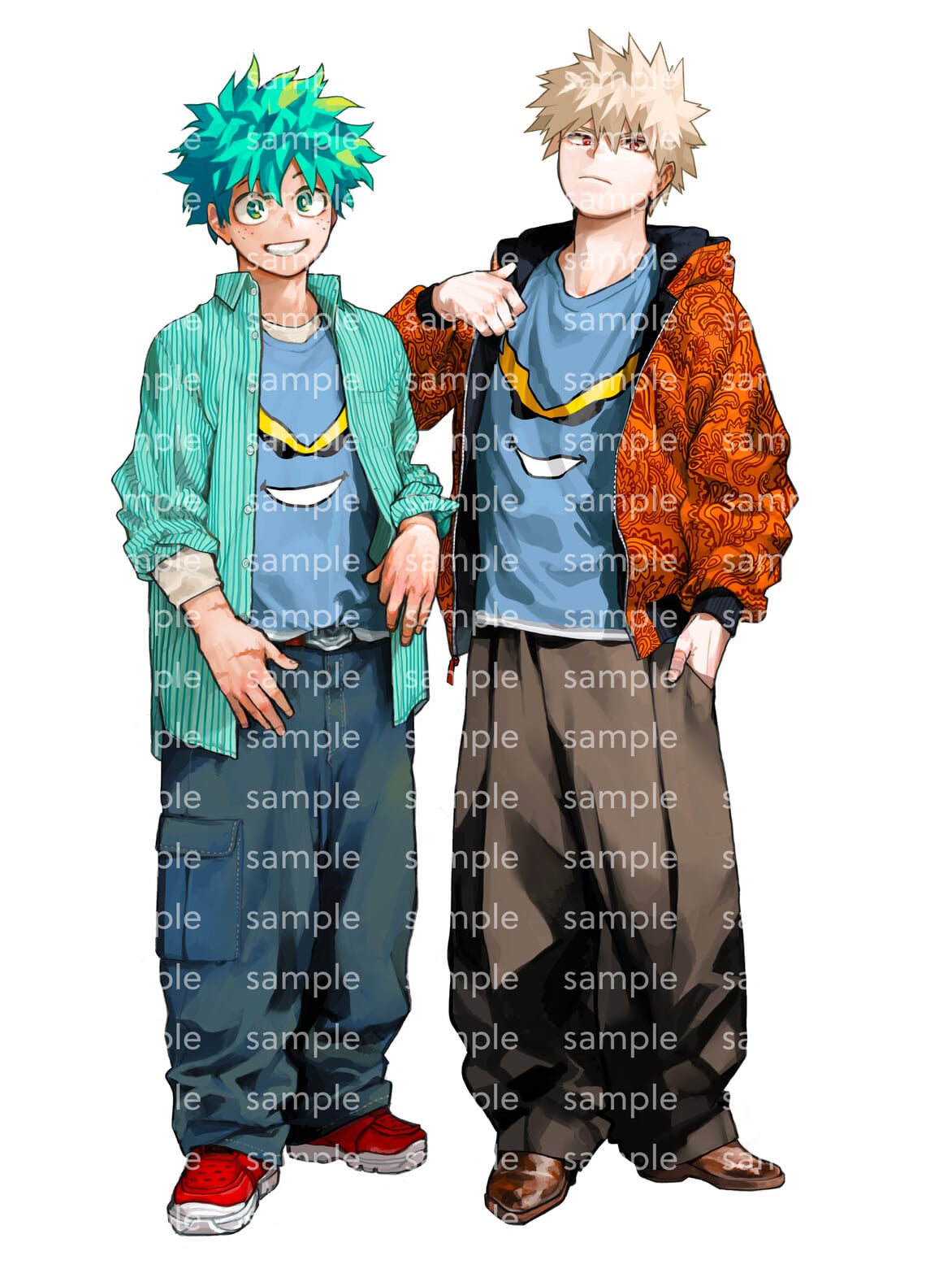 ヒロアカ 原画展 アートポスター 爆豪勝己 緑谷出久 緑谷出久 爆豪勝己