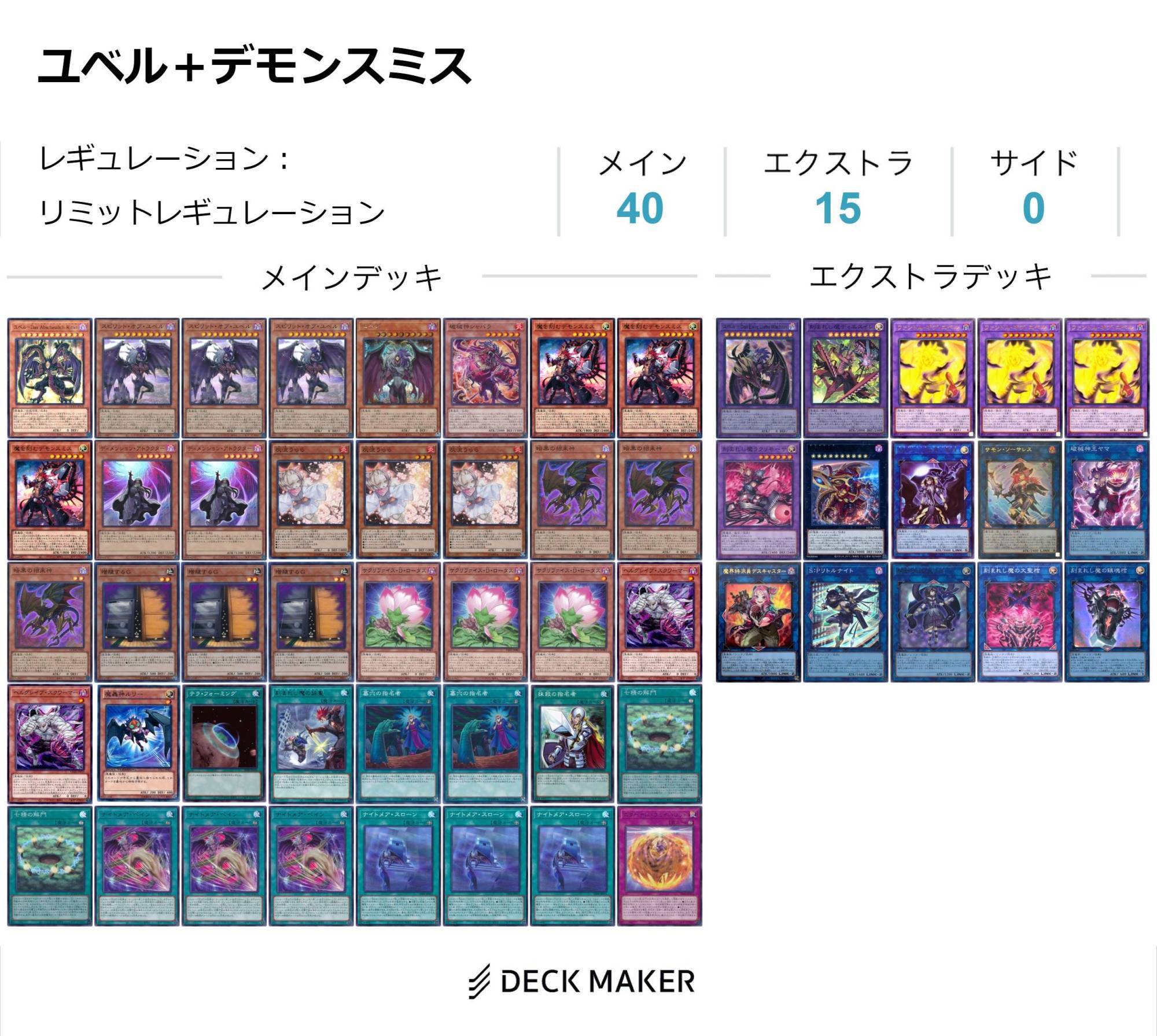遊戯王デッキ デモンスミス×ユベルデッキ ガチ構築 遊戯王デッキ