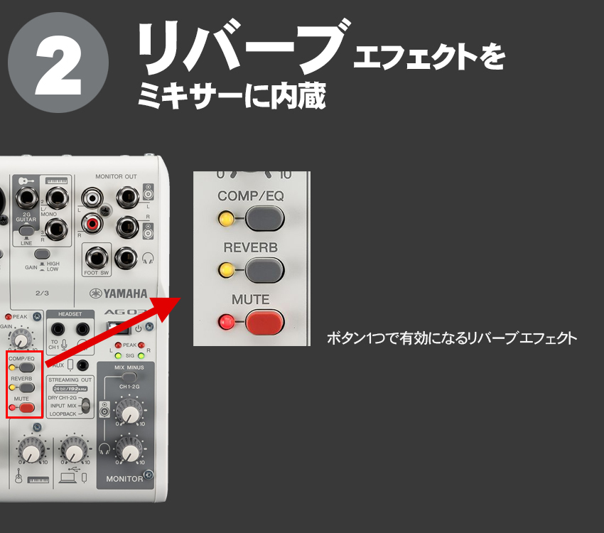 YAMAHA WEBキャスティングミキサー AG03 (ステージ・ボーカルマイクの