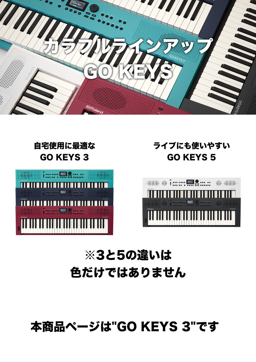 Roland 61鍵盤 電子キーボード GO:KEYS3 MU ミッドナイトブルー 青系