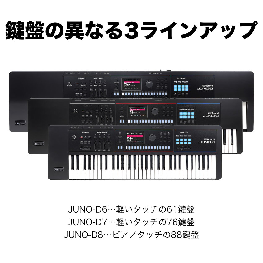 Roland 61鍵盤 シンセサイザー JUNO-D6 モニターヘッドフォン付き