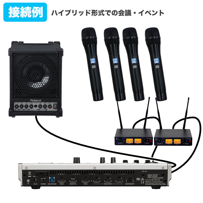 ワイヤレスマイク4本セット 出力30W 簡易PAセット (SOUNDPURE業務用