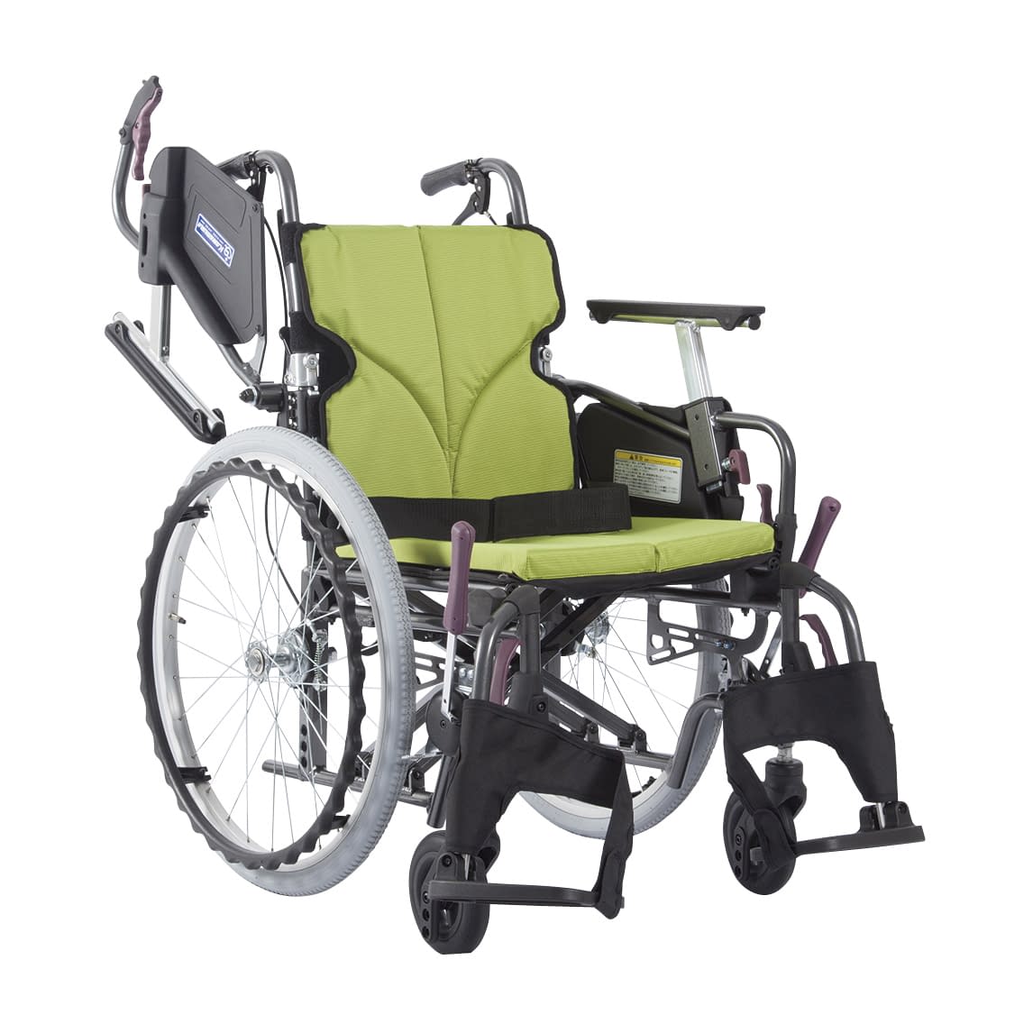 低床車いす(アルミ製)自走用 車椅子 24-7621-0001 チャコールグレーNo