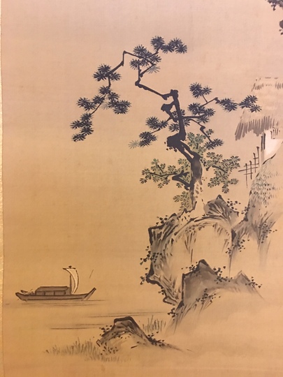 加藤文麗 春山水図｜古美術・掛け軸の販売・買取・鑑定-松本松栄堂