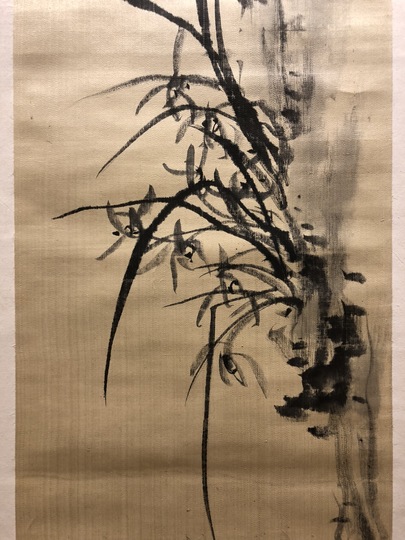 日高鉄翁 崖蘭図｜古美術・掛け軸の販売・買取・鑑定-松本松栄堂