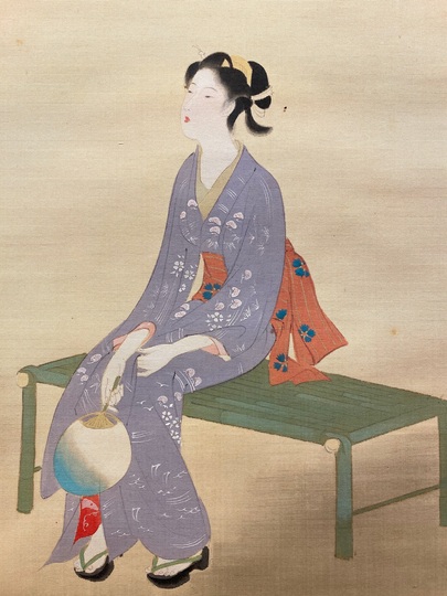 鏑木清方 夕涼｜古美術・掛け軸の販売・買取・鑑定-松本松栄堂