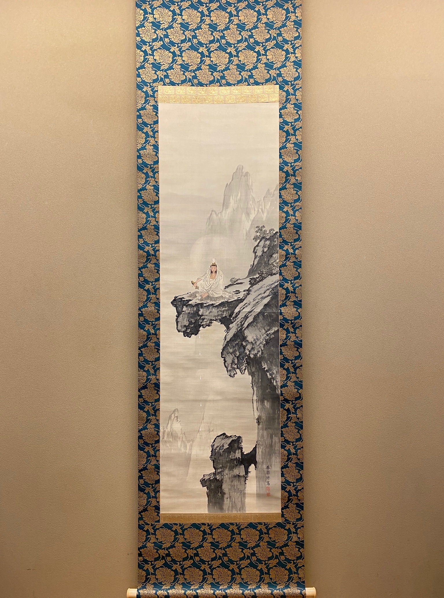 山元春挙 絹本彩色画 【 鳳凰之図 】 春挙自題箱 肉筆画 模写 139