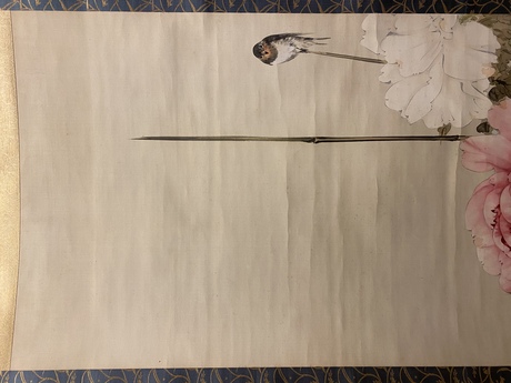 渡辺省亭 牡丹に燕図｜古美術・掛け軸の販売・買取・鑑定-松本松栄堂