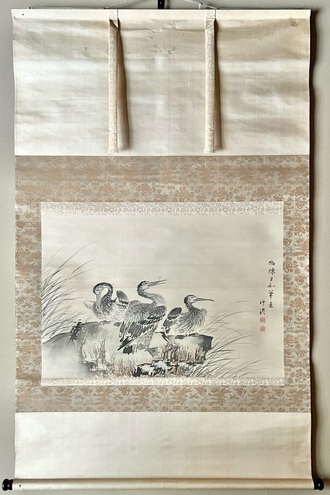 山本梅逸 青緑蓬莱山図｜古美術・掛け軸の販売・買取・鑑定-松本松栄堂