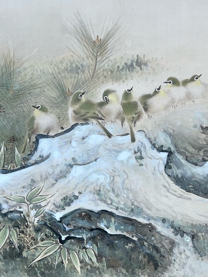 榊原紫峰 閑庭群禽図｜古美術・掛け軸の販売・買取・鑑定-松本松栄堂