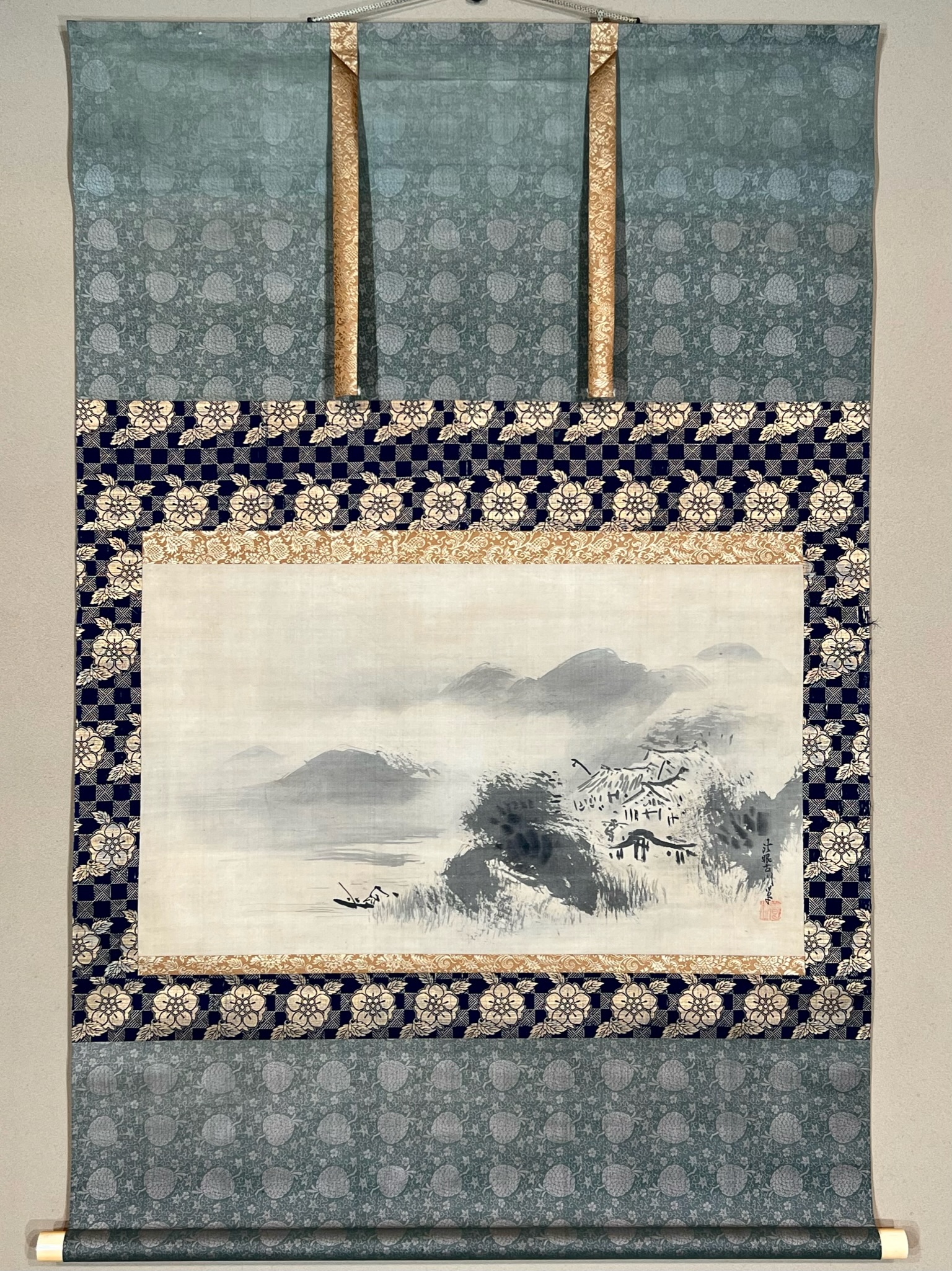 狩野常信 破墨山水図｜古美術・掛け軸の販売・買取・鑑定-松本松栄堂