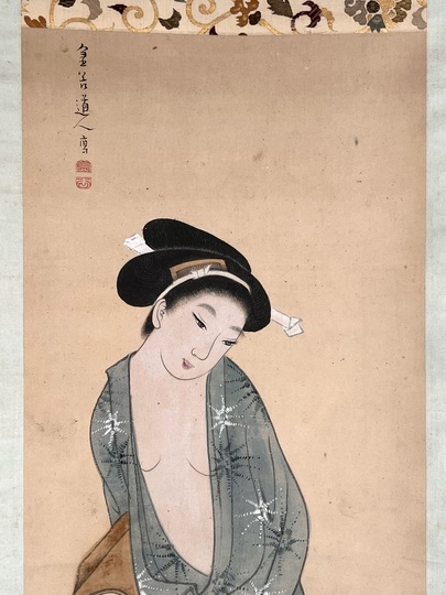 横井金谷 美人図｜古美術・掛け軸の販売・買取・鑑定-松本松栄堂