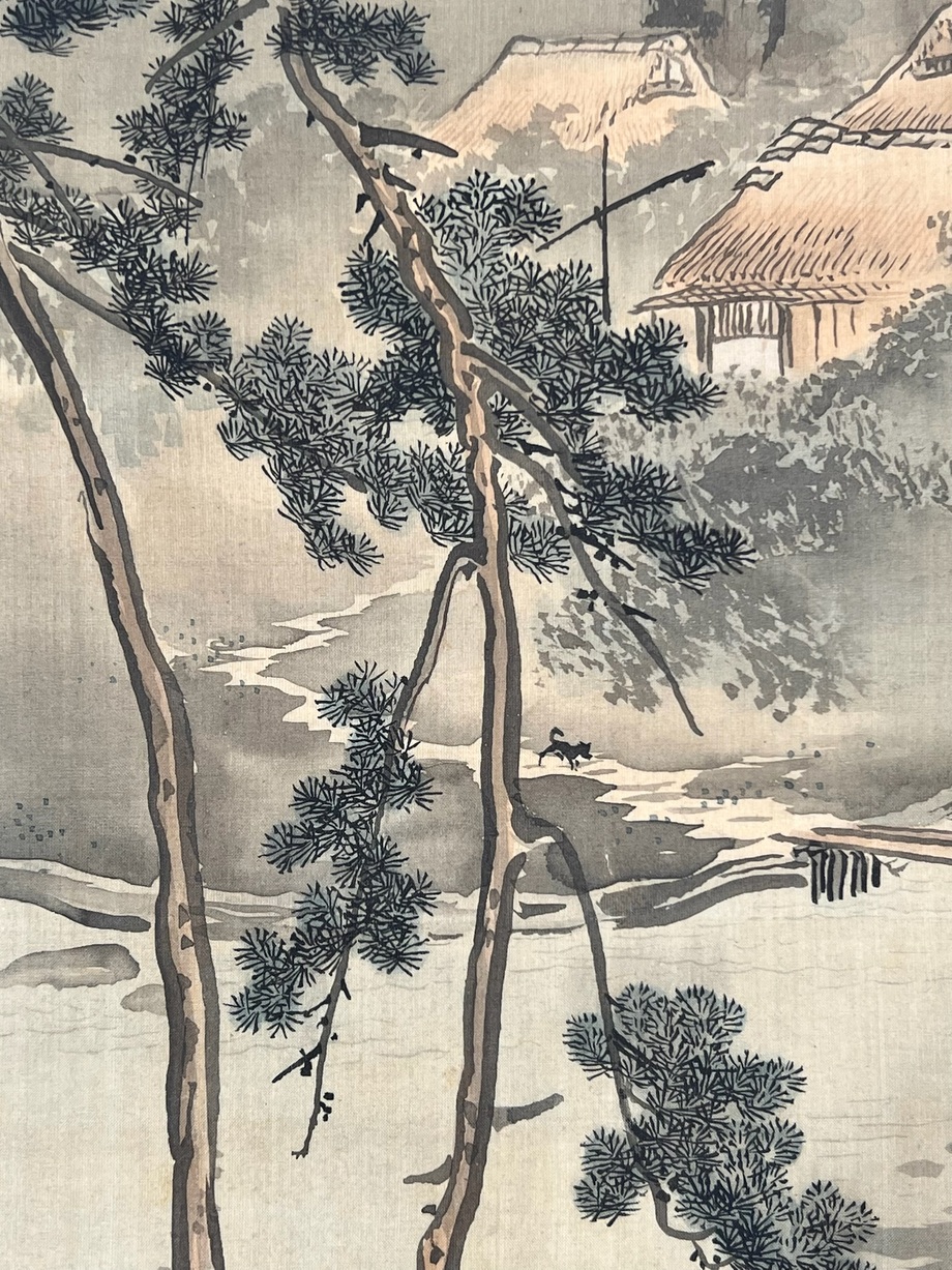 橋本雅邦 渓邨帰牧図｜古美術・掛け軸の販売・買取・鑑定-松本松栄堂