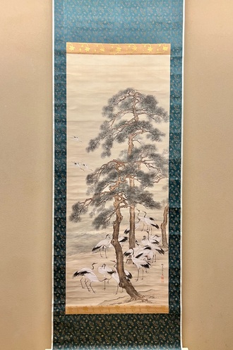 山本梅逸 青緑蓬莱山図｜古美術・掛け軸の販売・買取・鑑定-松本松栄堂