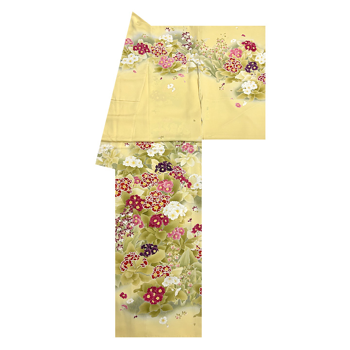 鮮やかに彩られた幻のブランド染の北川謹製の特選訪問着 鮮やかに彩