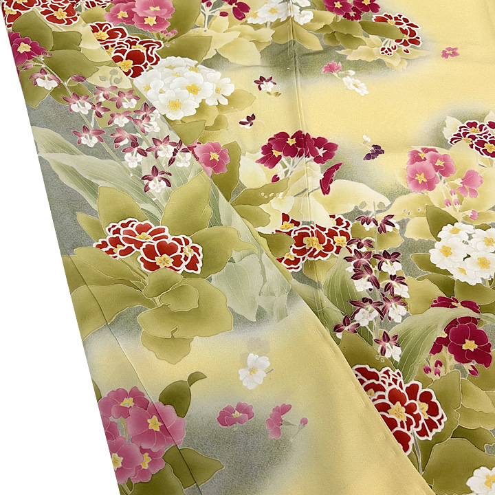 鮮やかに彩られた幻のブランド染の北川謹製の特選訪問着 鮮やかに彩