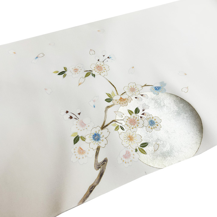 本染め塩瀬九寸名古屋帯【満月に桜】 [150326-ko-5] - ￥96,800 : 着物