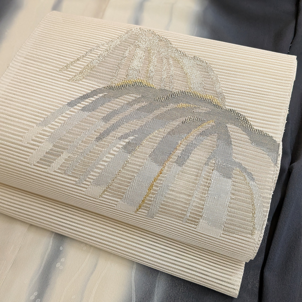 西陣織 「都」手織り絽綴れ八寸名古屋帯【夏の波】 [250525-roobi-3