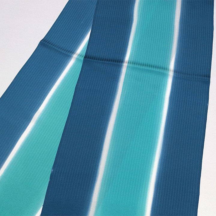 5936 付下げ 青 反物 正絹 花 丹後ちりめん 反物 丹後ちりめんの通販