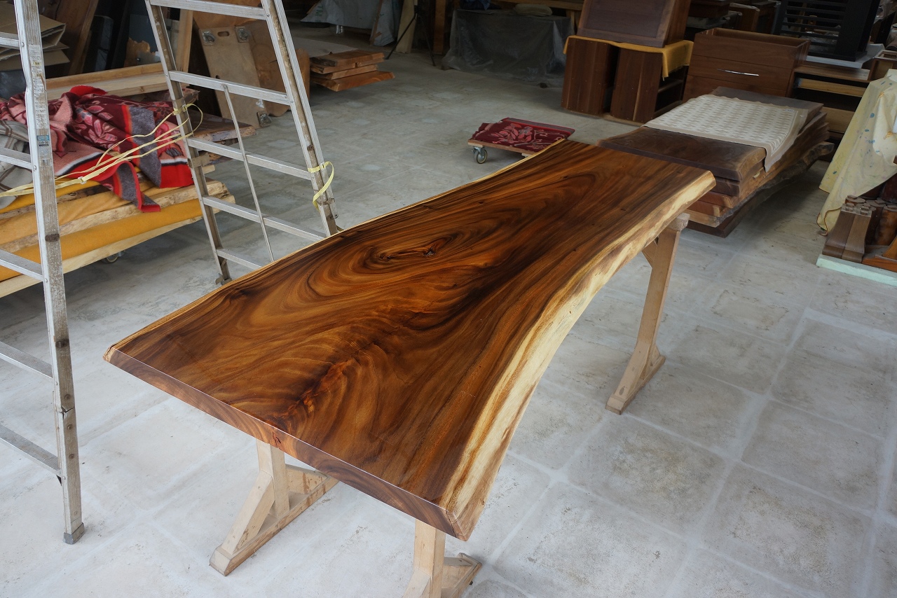 天然木 新潟工場 モンキーポッド材 一枚板 DIYテーブル用天板 セール