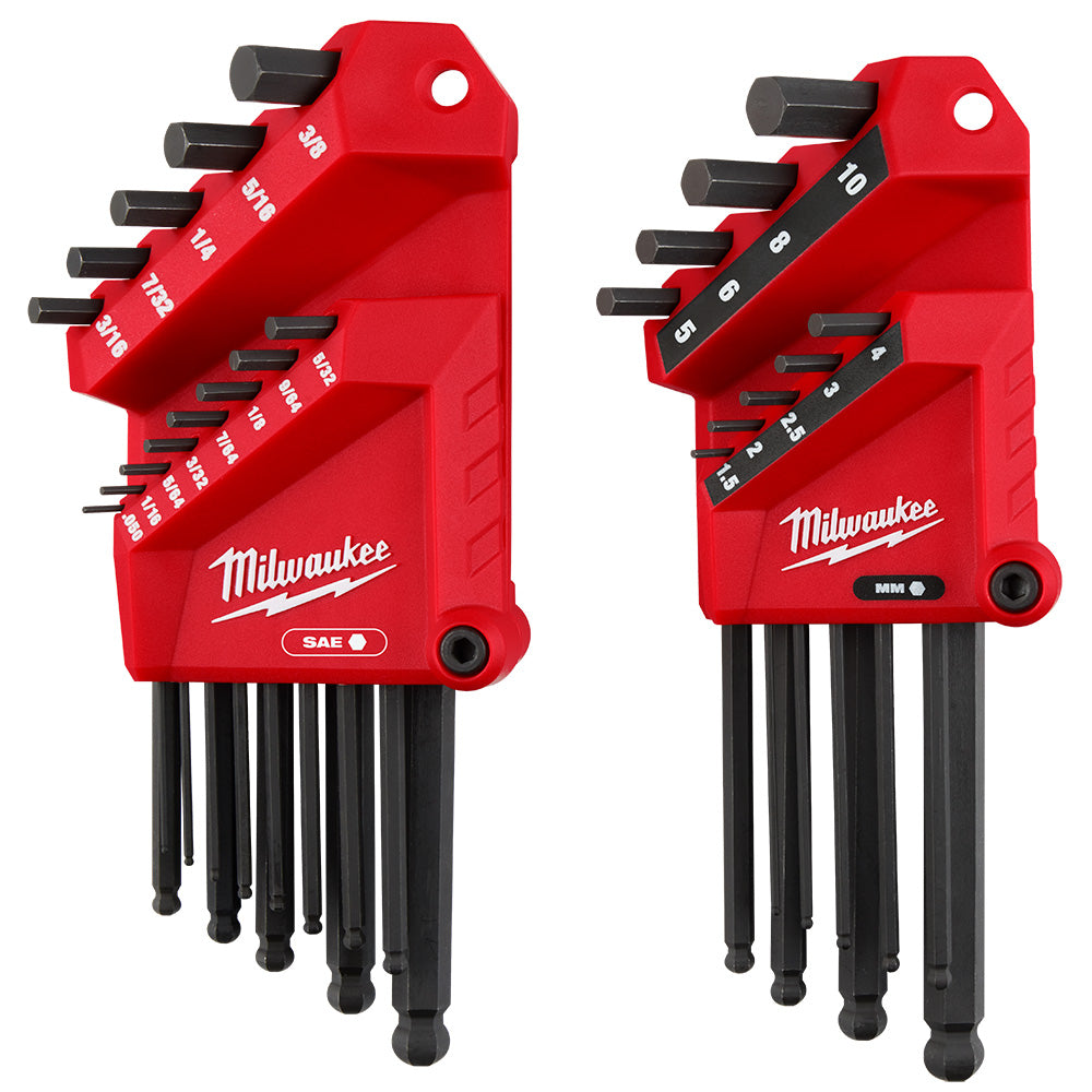 Milwaukee 48-22-2187 22-Key Ball End L-Key Set - SAE/Metric – MaxTool