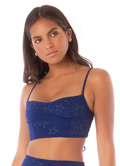 Maaji Midnight Blue Twinkle Underwire Bustier Bikini Top