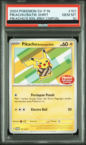 PSA10】 バティックシャツのピカチュウ 《インドネシア語/ピカチュウ柄