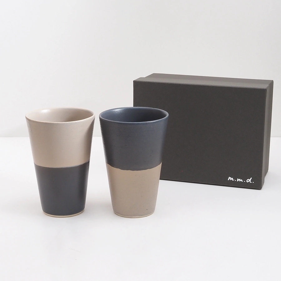 ビアカップ2個セット / maison line / ギフトボックス＆熨斗付き