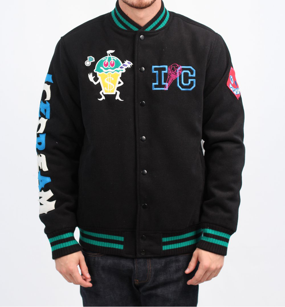 BBC Ice Cream Mayor MC Freeze Black Varsity Jacket - Maker of Jacket