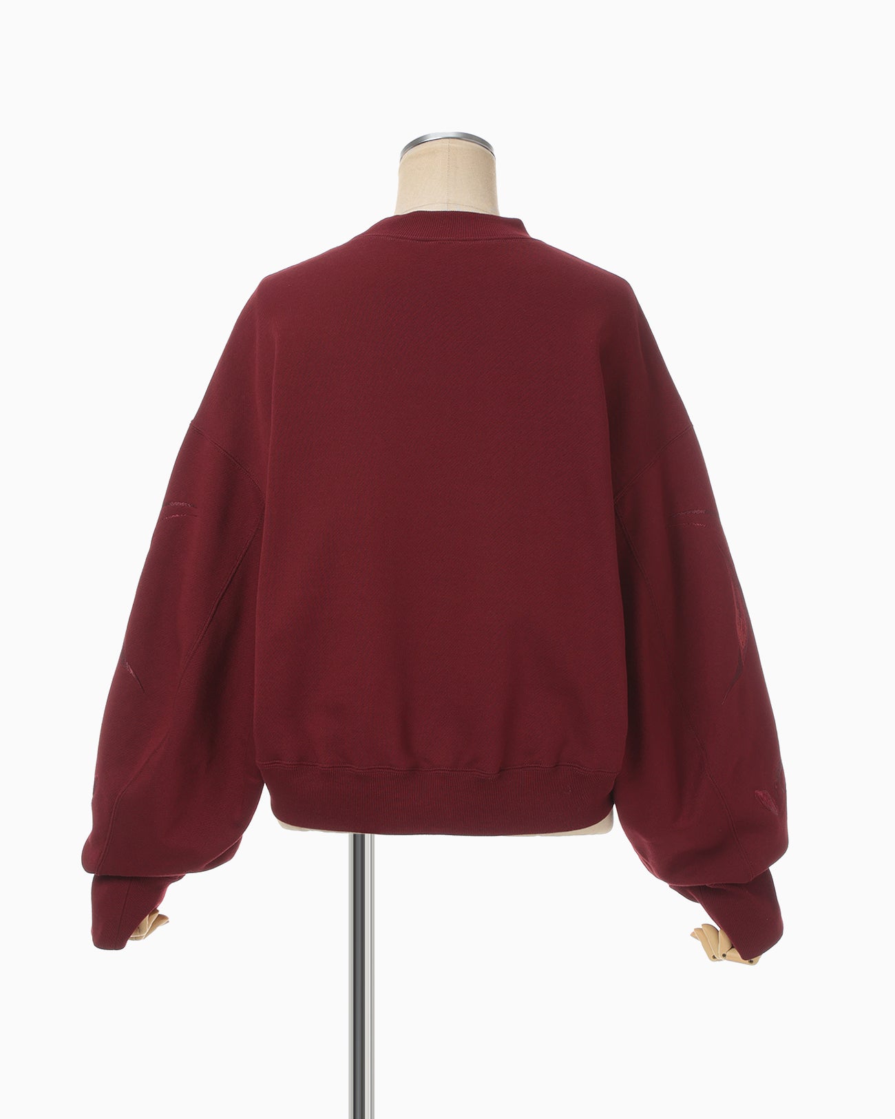 Floral Motif Embroidered Sweatshirts - bordeaux - Mame Kurogouchi