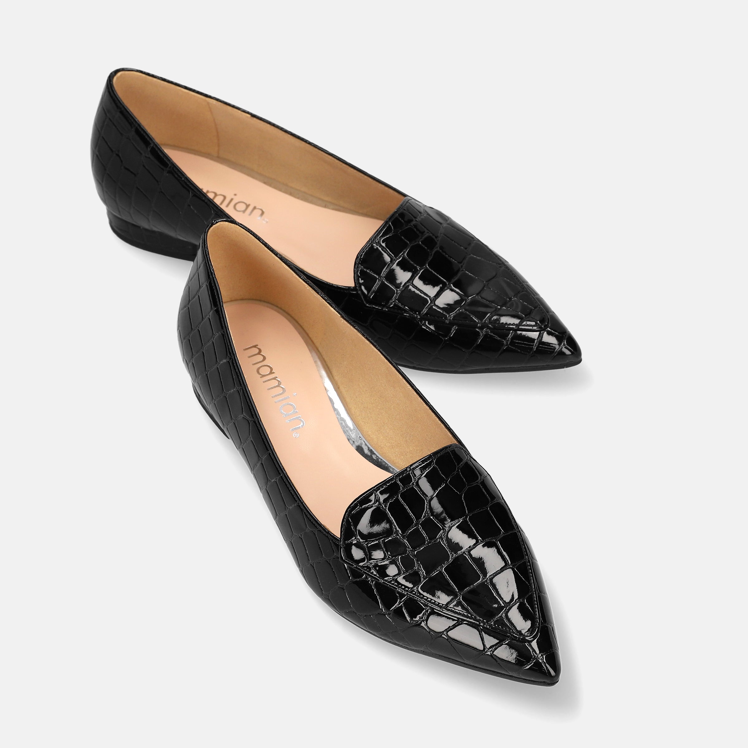 2025AWBI：甲深デザイン フラットシューズ（4767）ブラックCR – mamian