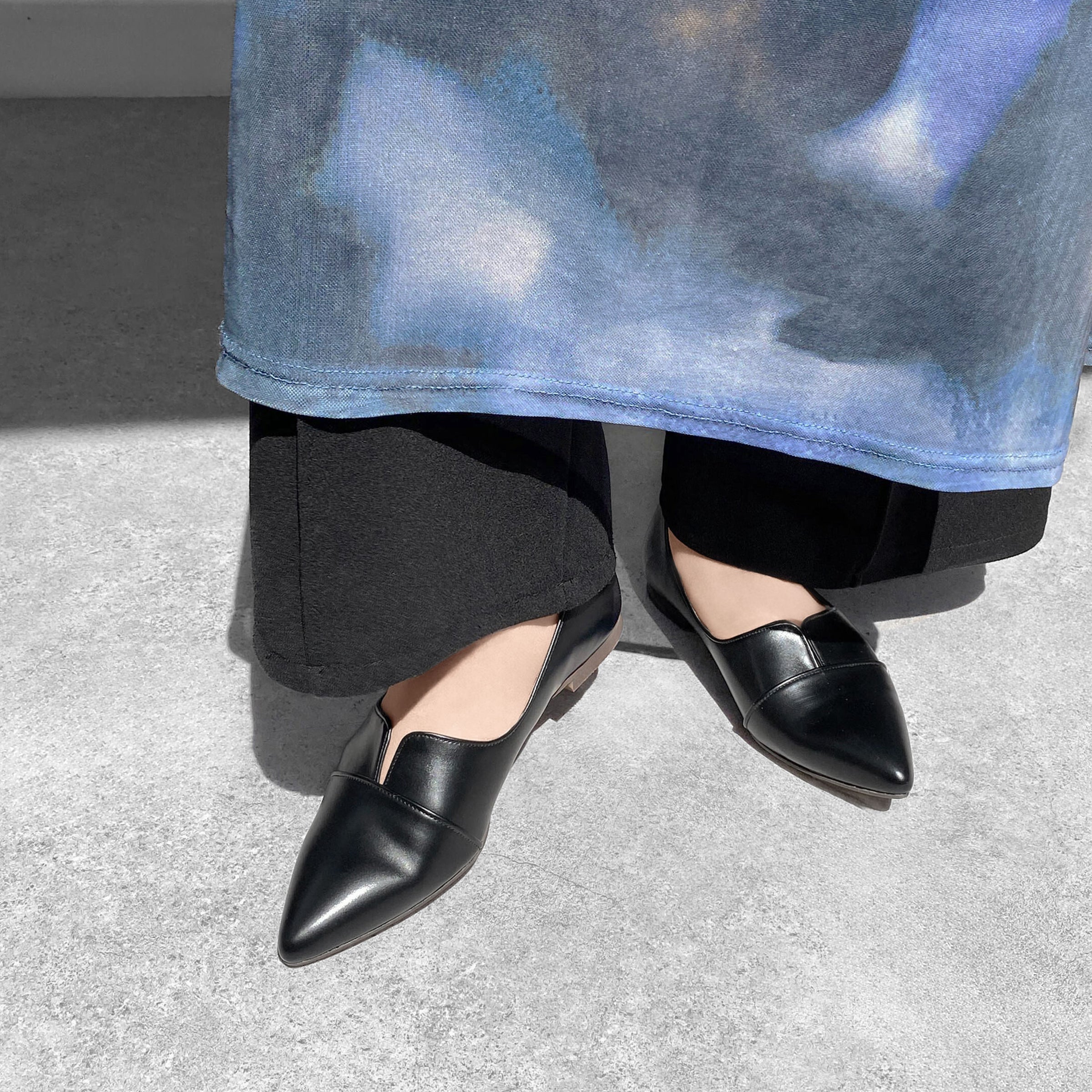 2026SSBI：ポインテッドトゥ フラット 切替ドレスシューズ（154