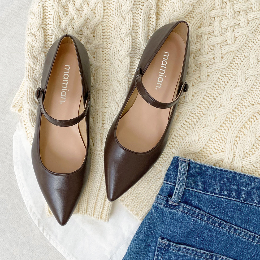 ラストワン40%OFF：メリージェーン ストラップ フラットシューズ（4802