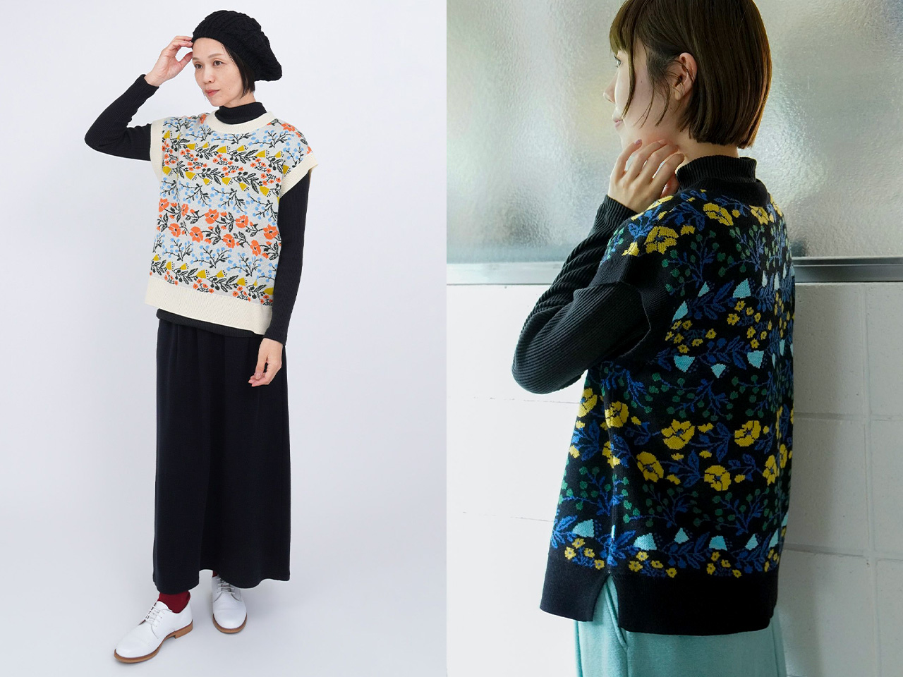 レトロな雰囲気漂う花柄ニット登場！ | marble SUD マーブルシュッド