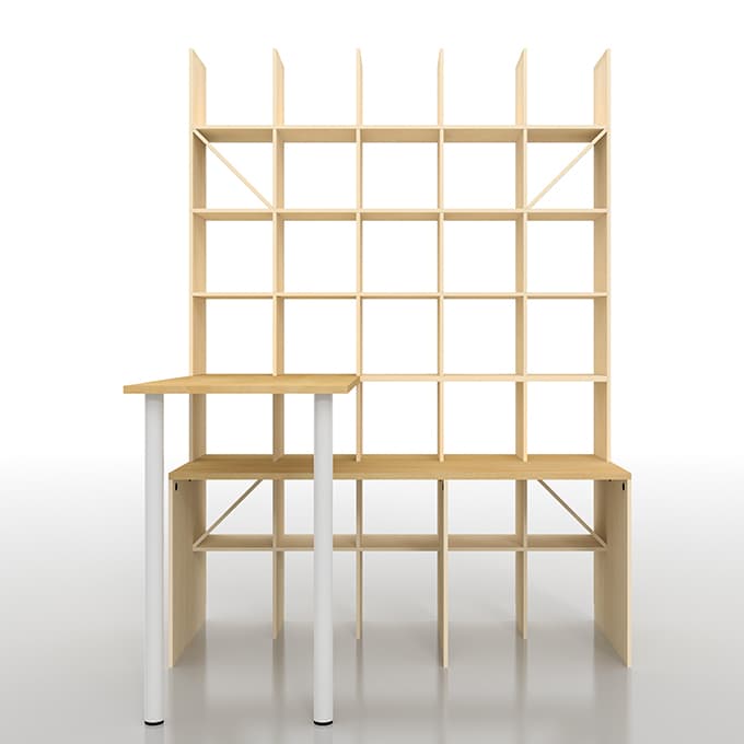 ハイデスク付き本棚|スタンディングテーブルの通販はマルゲリータ