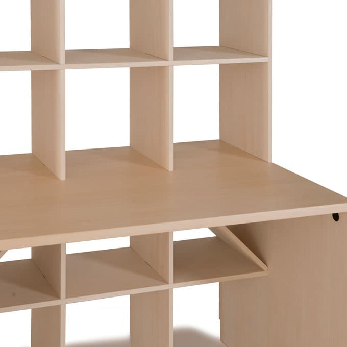 カウンター付き・開口部のある本棚 奥行350mm 縦7コマ×横7コマ 2-223