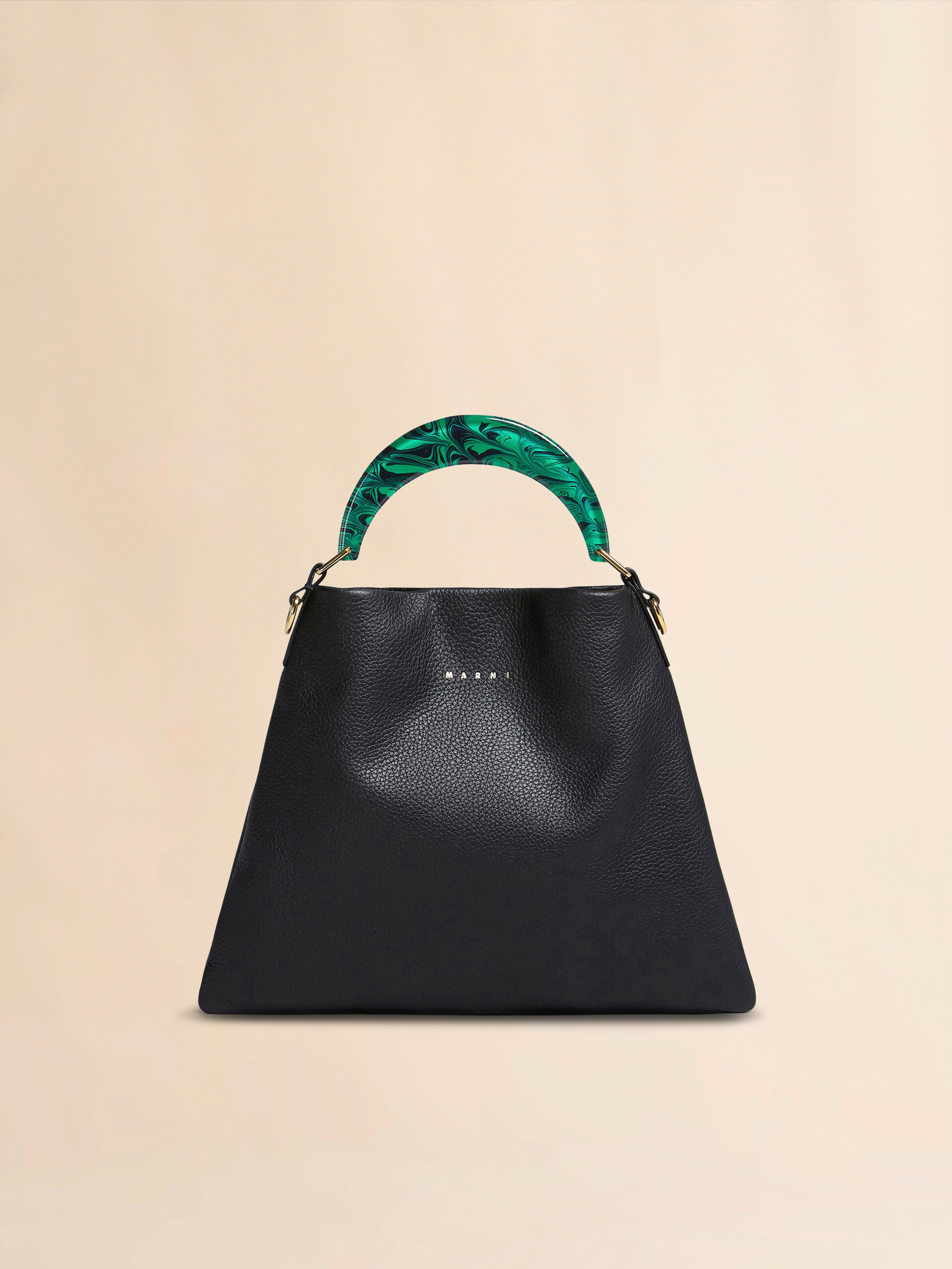 ブラック レザー製Veniceスモールバッグ | Marni