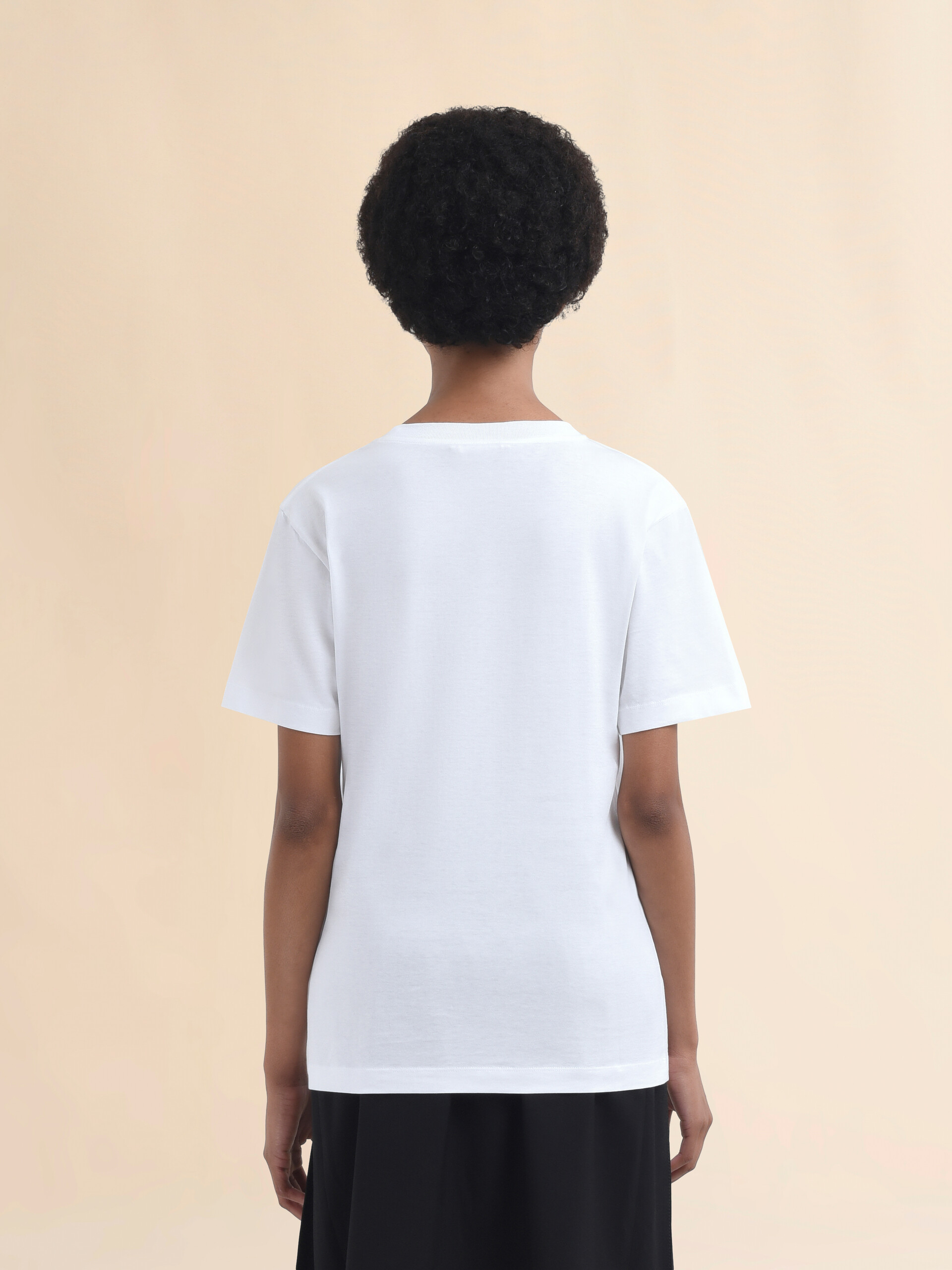 White jersey T-shirt with Marni scribbled logo | Marni