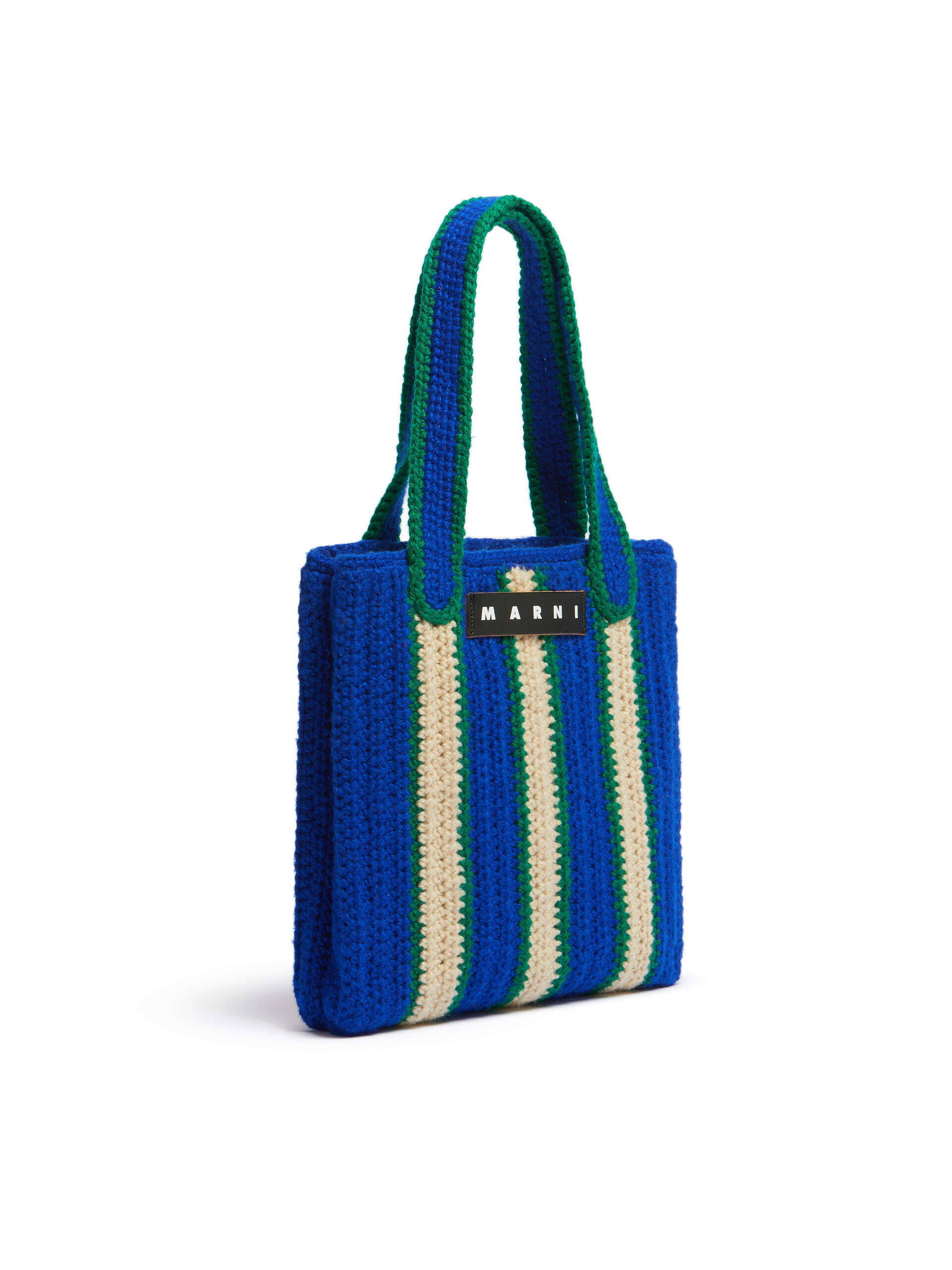 ブルー ストライプ Marni Market Wooly ショッパー | Marni