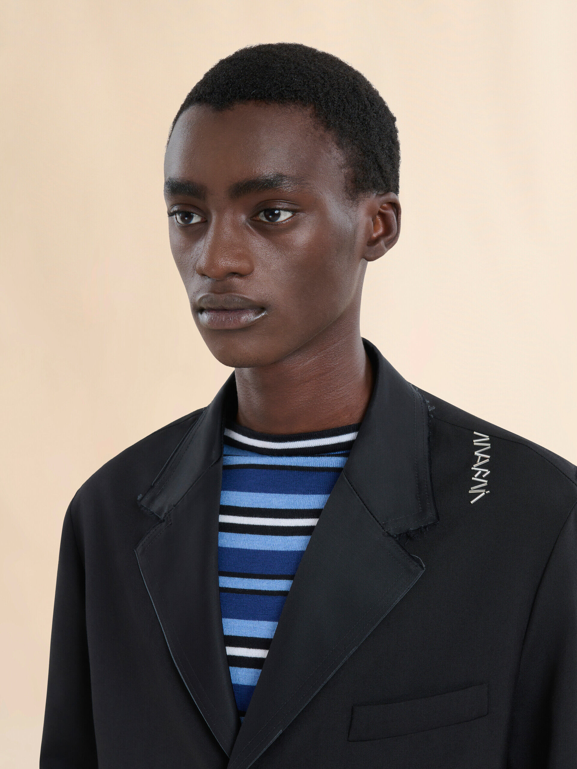 Black single breasted wool jacket with Baguette logo | Marni