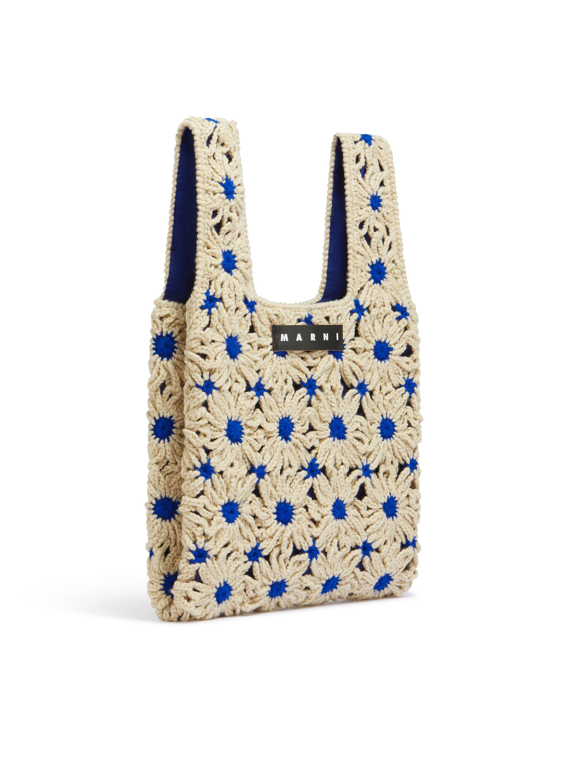 ベージュ ブルー クロシェ製 MARNI MARKET FISHバッグ | Marni