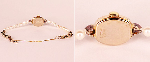 買取】店頭でアガット 淡水パールベルトウォッチ シェル文字盤を買取り