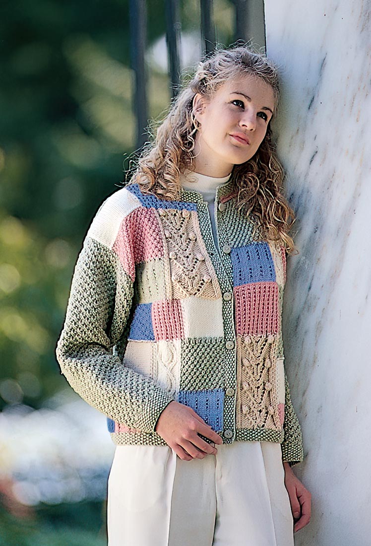 Sampler Cardigan Pattern – Mary Maxim Ltd