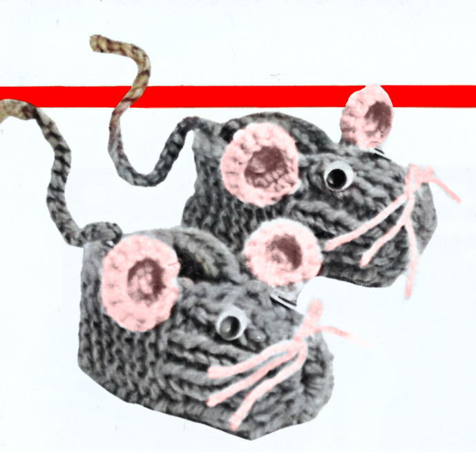 Mouse Slippers Pattern – Mary Maxim