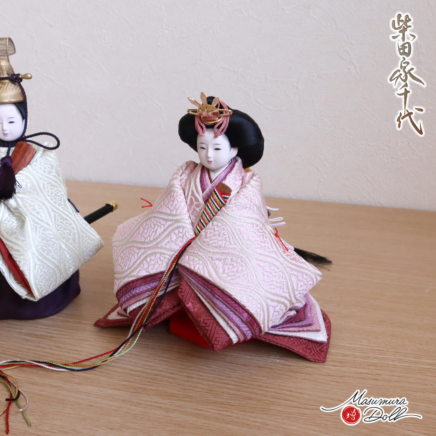 最新作 柴田家千代作 葵 立雛 有職紋様 雲立涌 MUR(ミュール) 大川組子