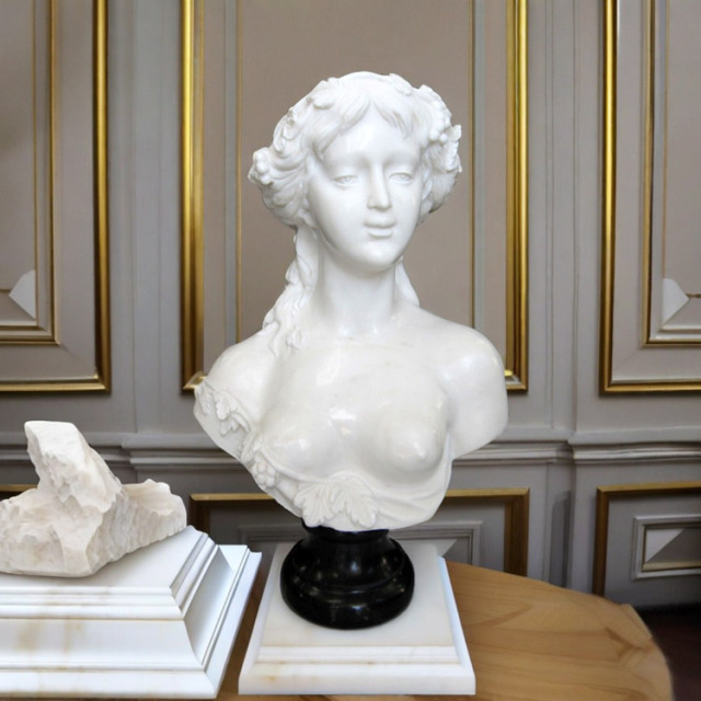 天然大理石彫刻 ヴィーナスの胸像｜女性像・バスト像｜ガーデンアート増樹