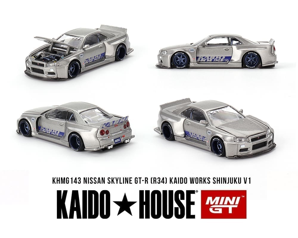 Kaido House x Mini GT 1:64 Nissan Skyline GT-R (R34) Kaido Works