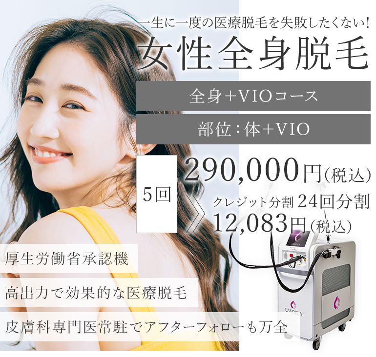 医療全身脱毛｜滋賀・南草津皮フ科｜ジェントルマックスプロプラス導入